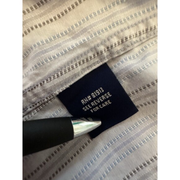 Robert Graham Shirt Men’s XL Striped Embroidered Signature Flip Cuff Long Flaws - Picture 10 of 16